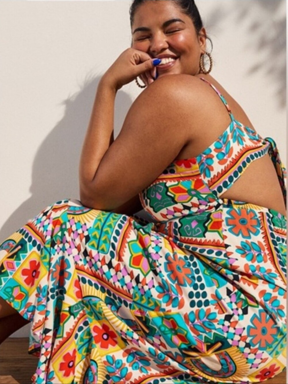 Paper Heart Vibrant Multi-Color Printed Maxi Dress - Strappy Back